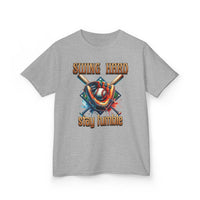 Youth Baseball Tee: 'Swing Hard, Stay Humble' Design