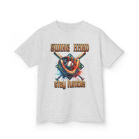 Youth Baseball Tee: 'Swing Hard, Stay Humble' Design