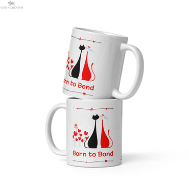 Egyptian Cats | Born to Bond | White Glossy Mug SOONABOOSH