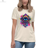 (K)hamsa T-Shirt | Women's Relaxed Cotton Tee with Protective Symbol SOONABOOSH