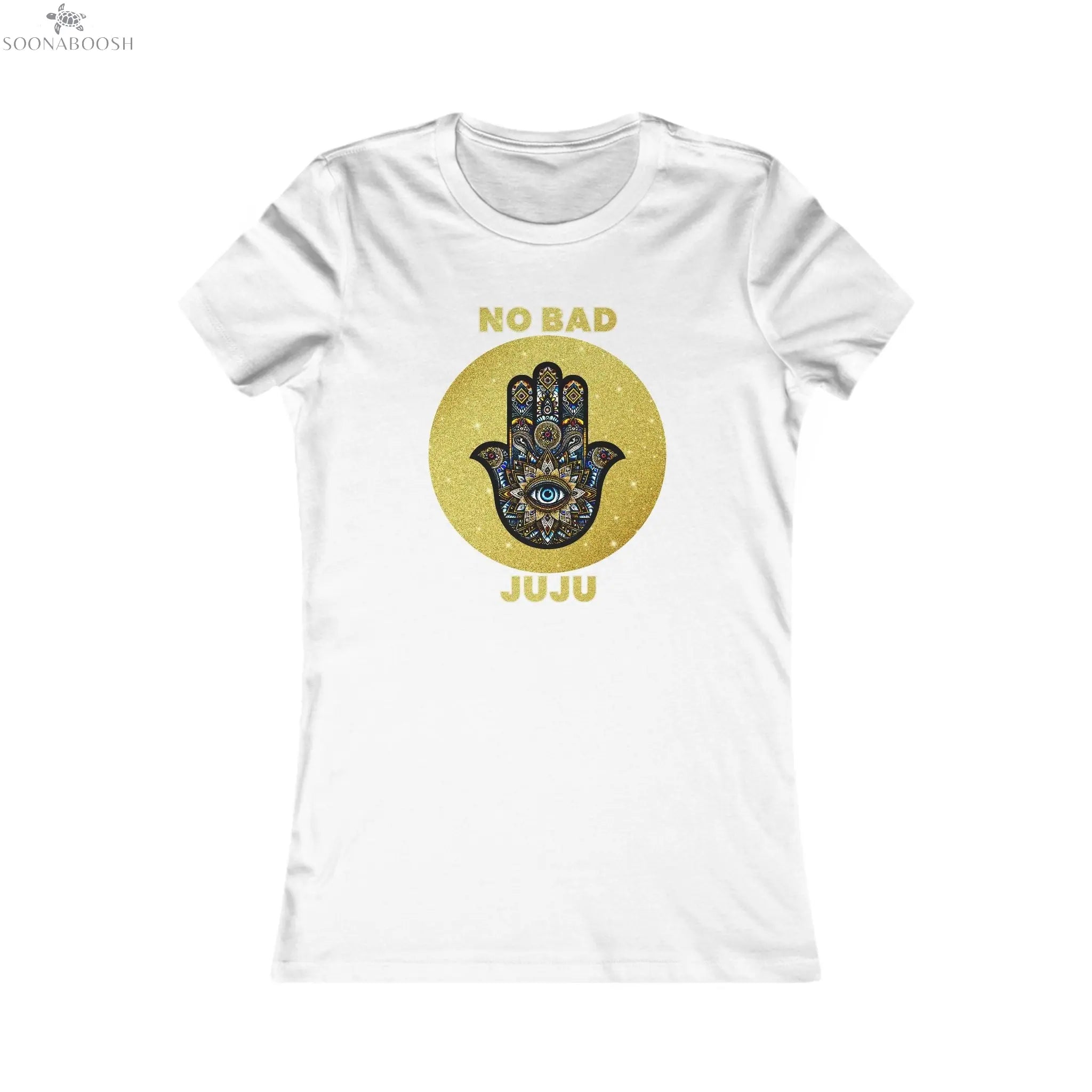 No Bad Juju Gold Hamsa Protection | Women's Favorite Tee Printify