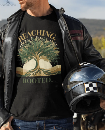 Reaching. Rooted. | Cotton Tree Graphic T-Shirt SOONABOOSH