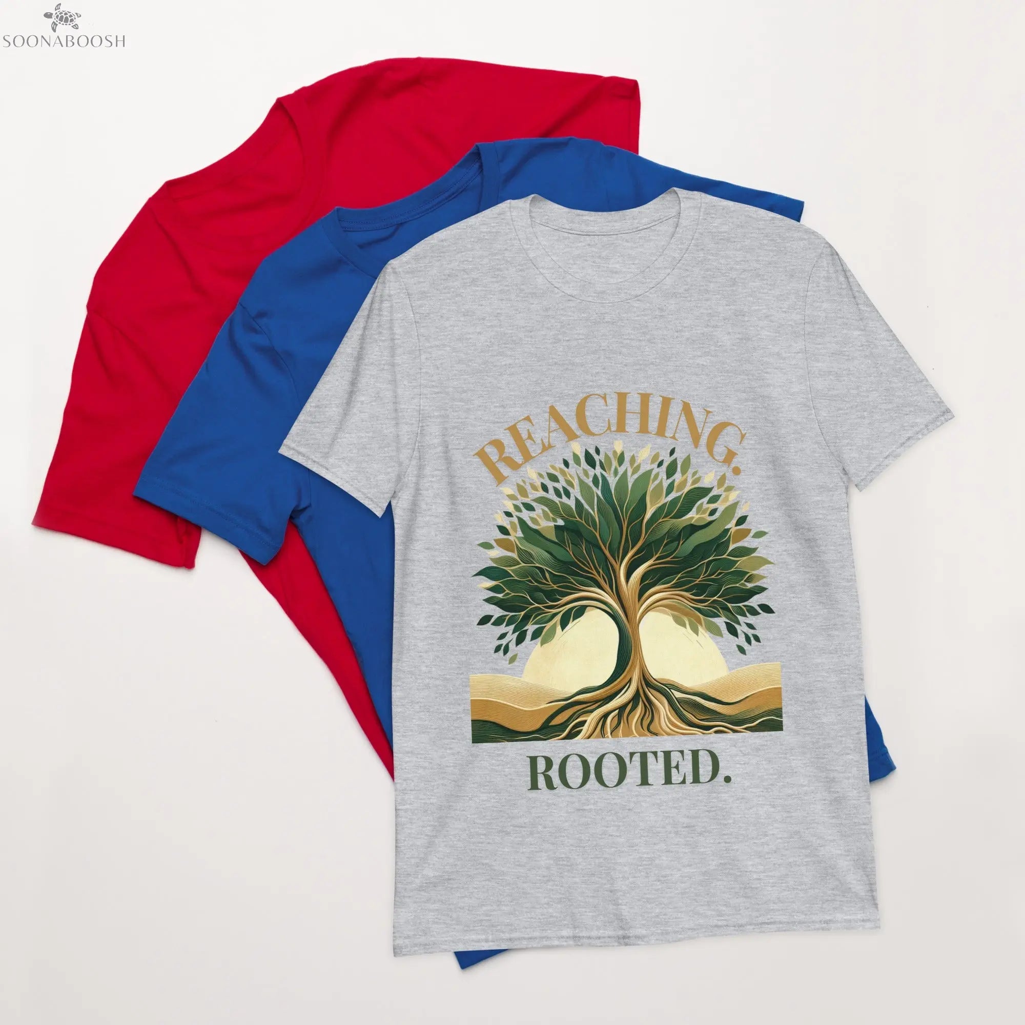 Reaching. Rooted. | Cotton Tree Graphic T-Shirt SOONABOOSH