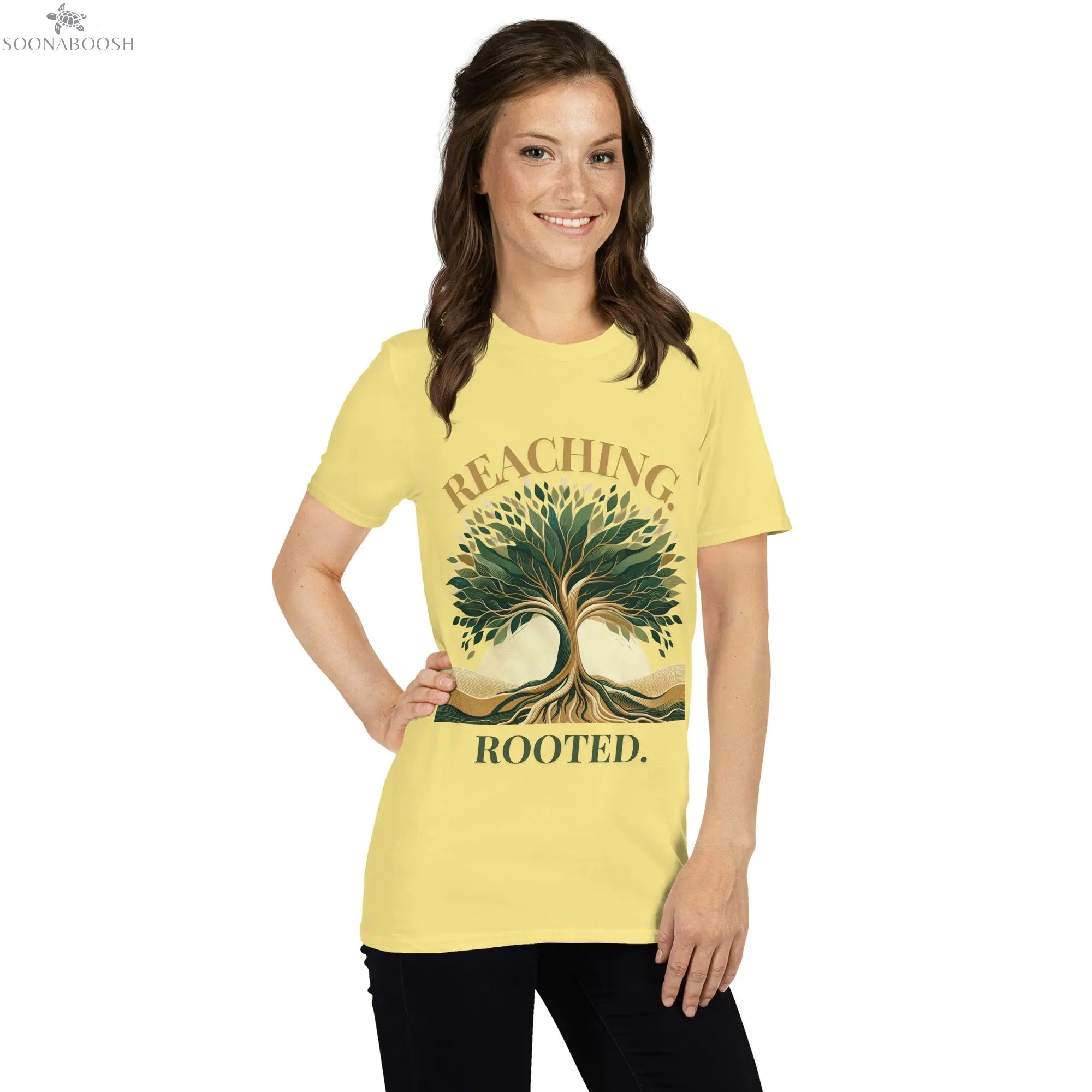 Reaching. Rooted. | Cotton Tree Graphic T-Shirt SOONABOOSH