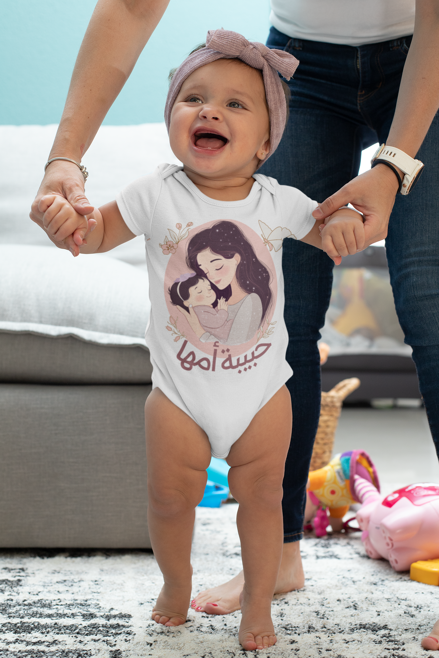 Organic cotton baby bodysuit | حبيبة أمها